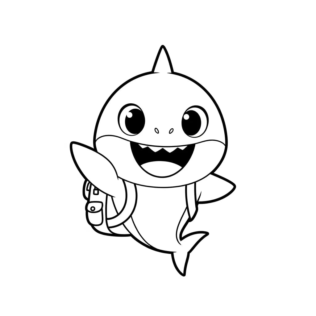 Desenho do Baby Shark para Colorir e Imprimir
