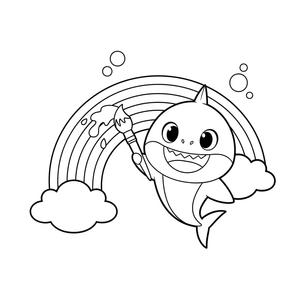 Desenho do Baby Shark para Colorir e Imprimir