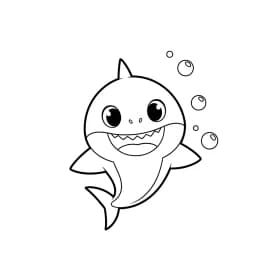 Desenho do Baby Shark para Colorir e Imprimir