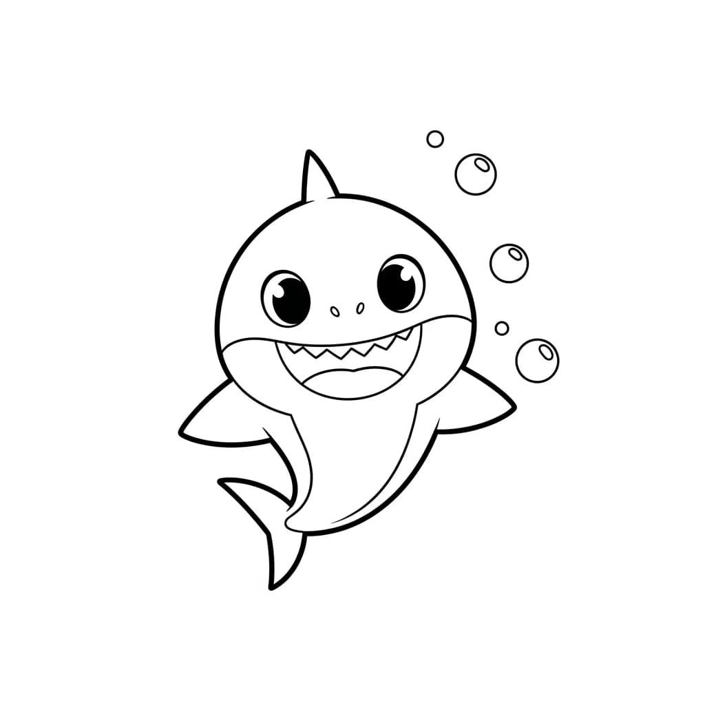 Desenho do Baby Shark para Colorir e Imprimir