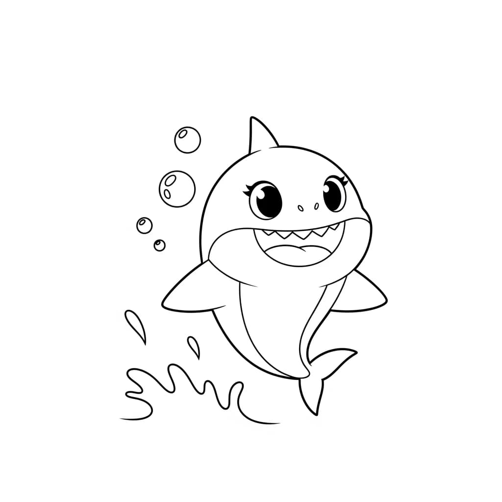 Desenho do Baby Shark para Colorir e Imprimir