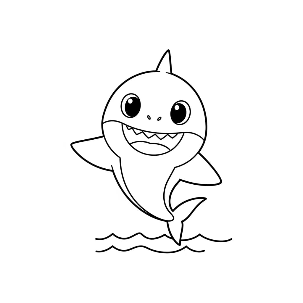 Desenho do Baby Shark para Colorir e Imprimir