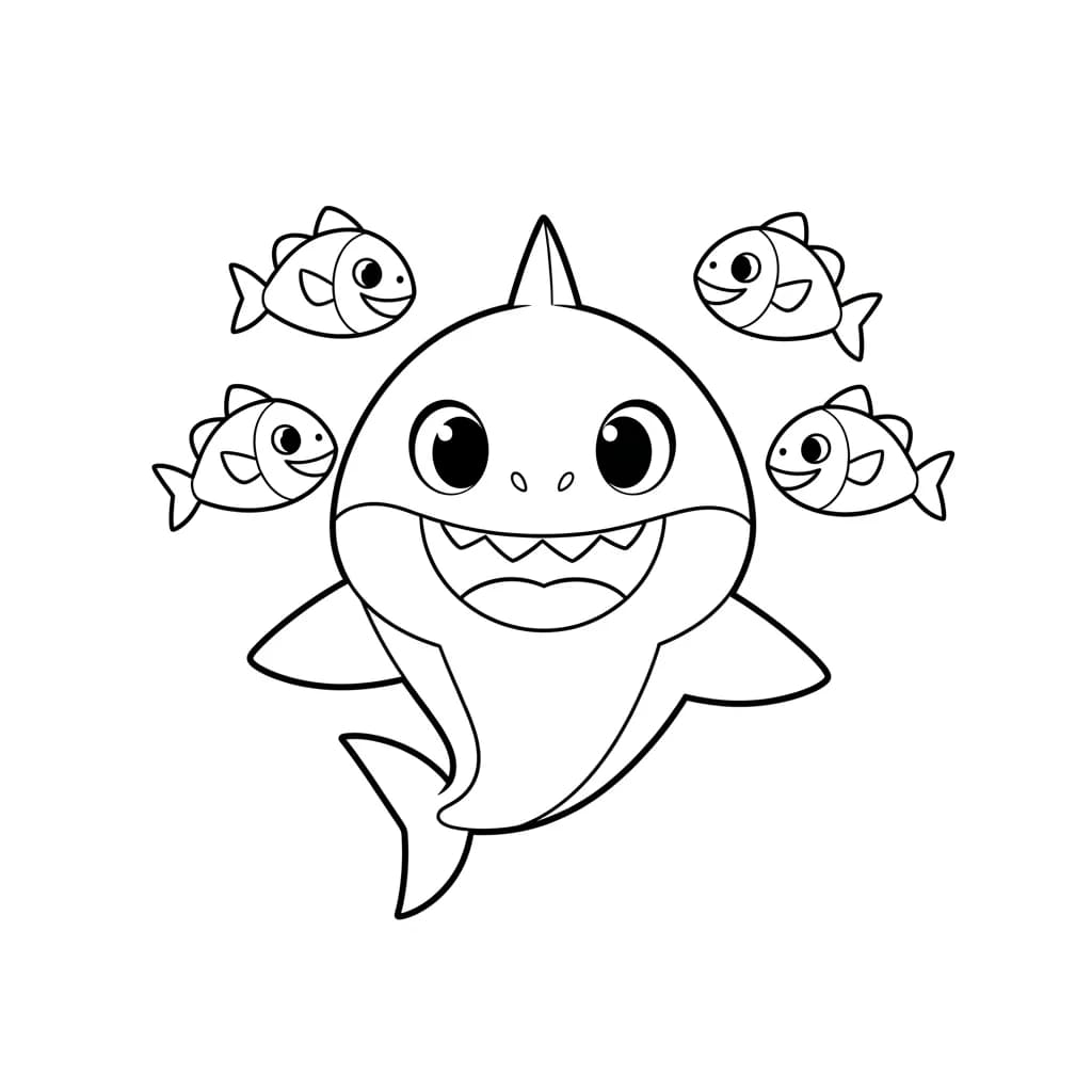 Desenho do Baby Shark para Colorir e Imprimir