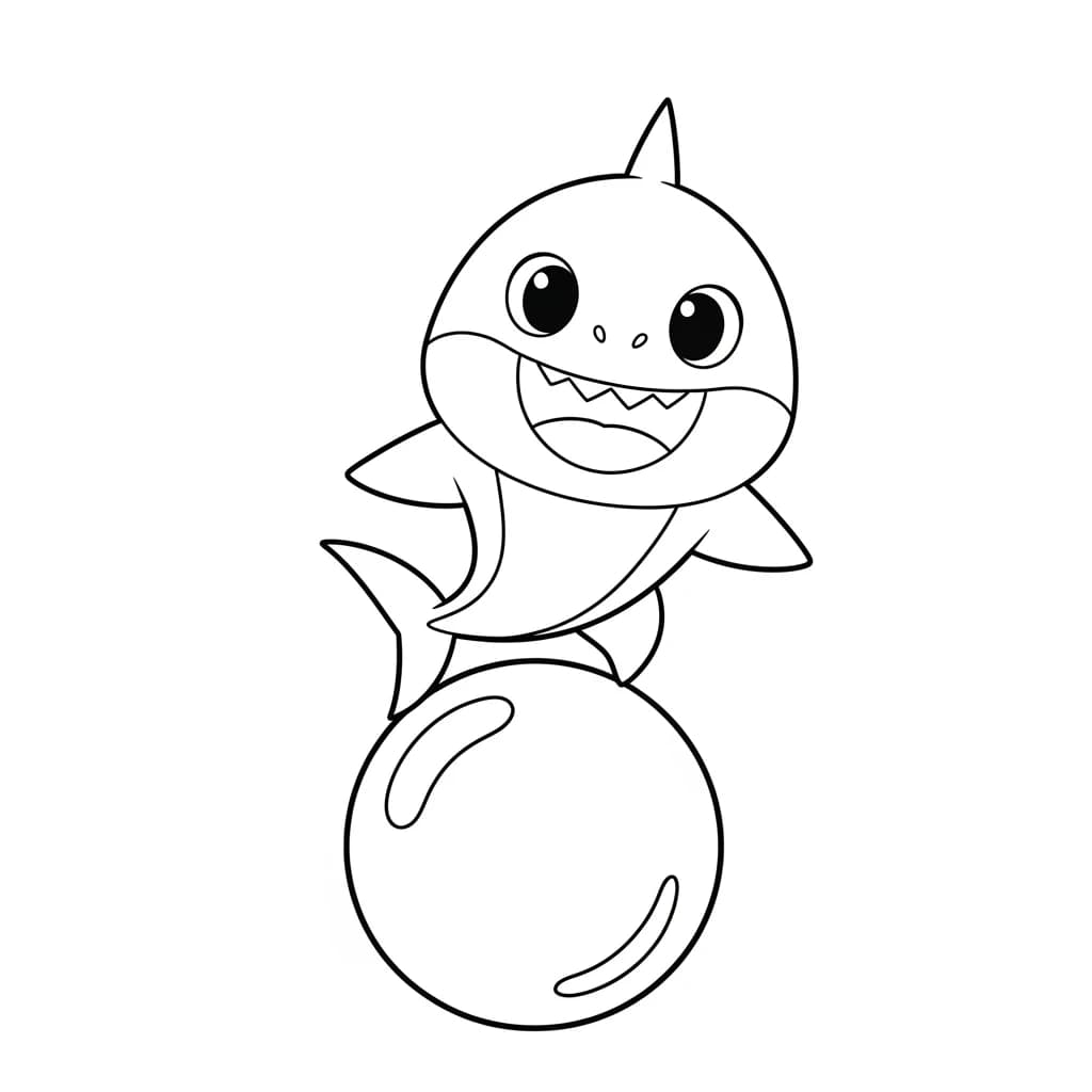 Desenho do Baby Shark para Colorir e Imprimir