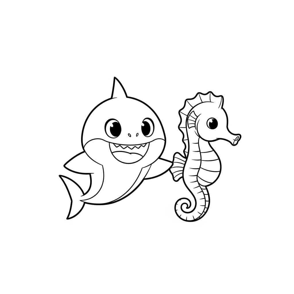 Desenho do Baby Shark para Colorir e Imprimir