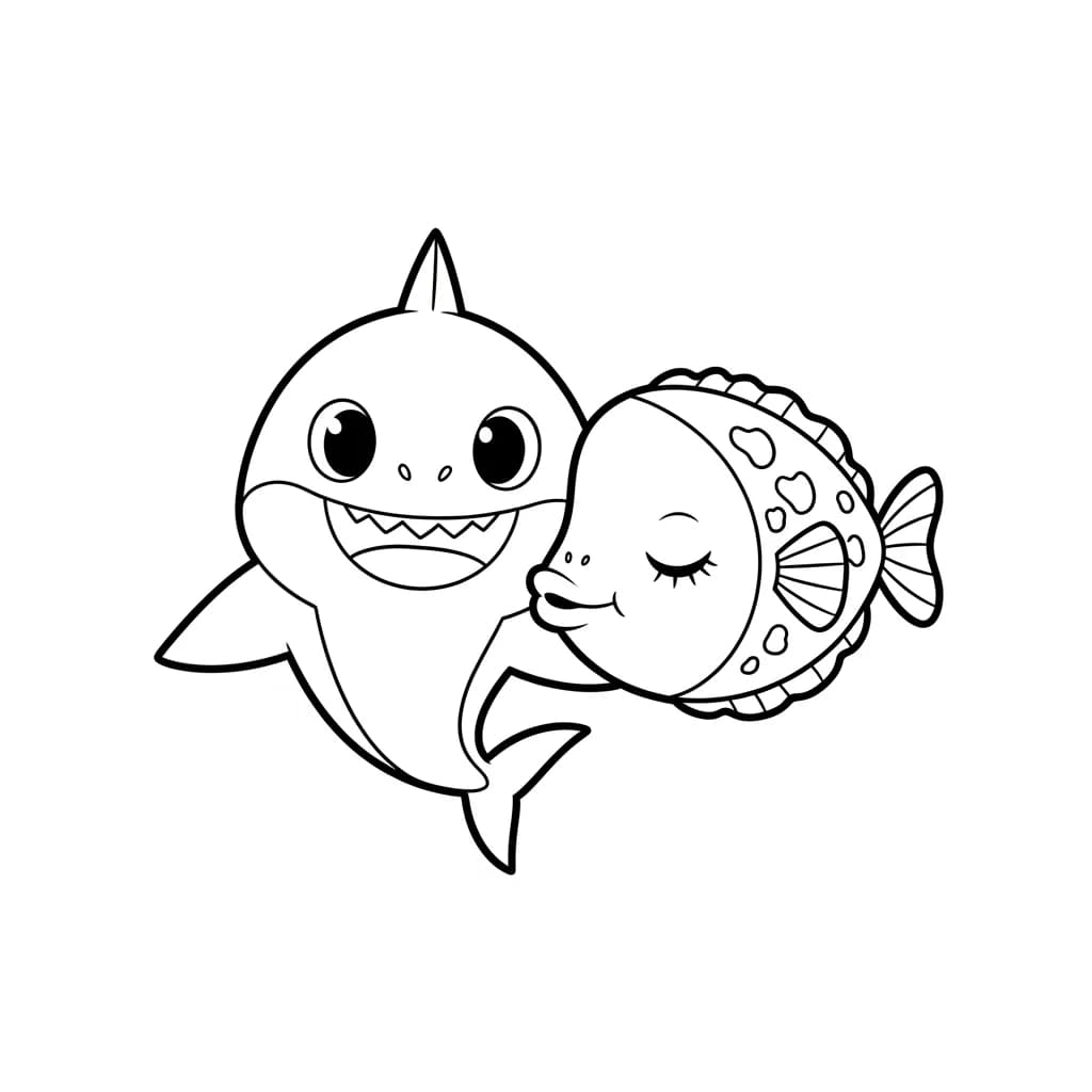 Desenho do Baby Shark para Colorir e Imprimir