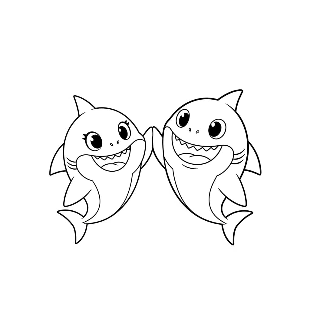 Desenho do Baby Shark para Colorir e Imprimir