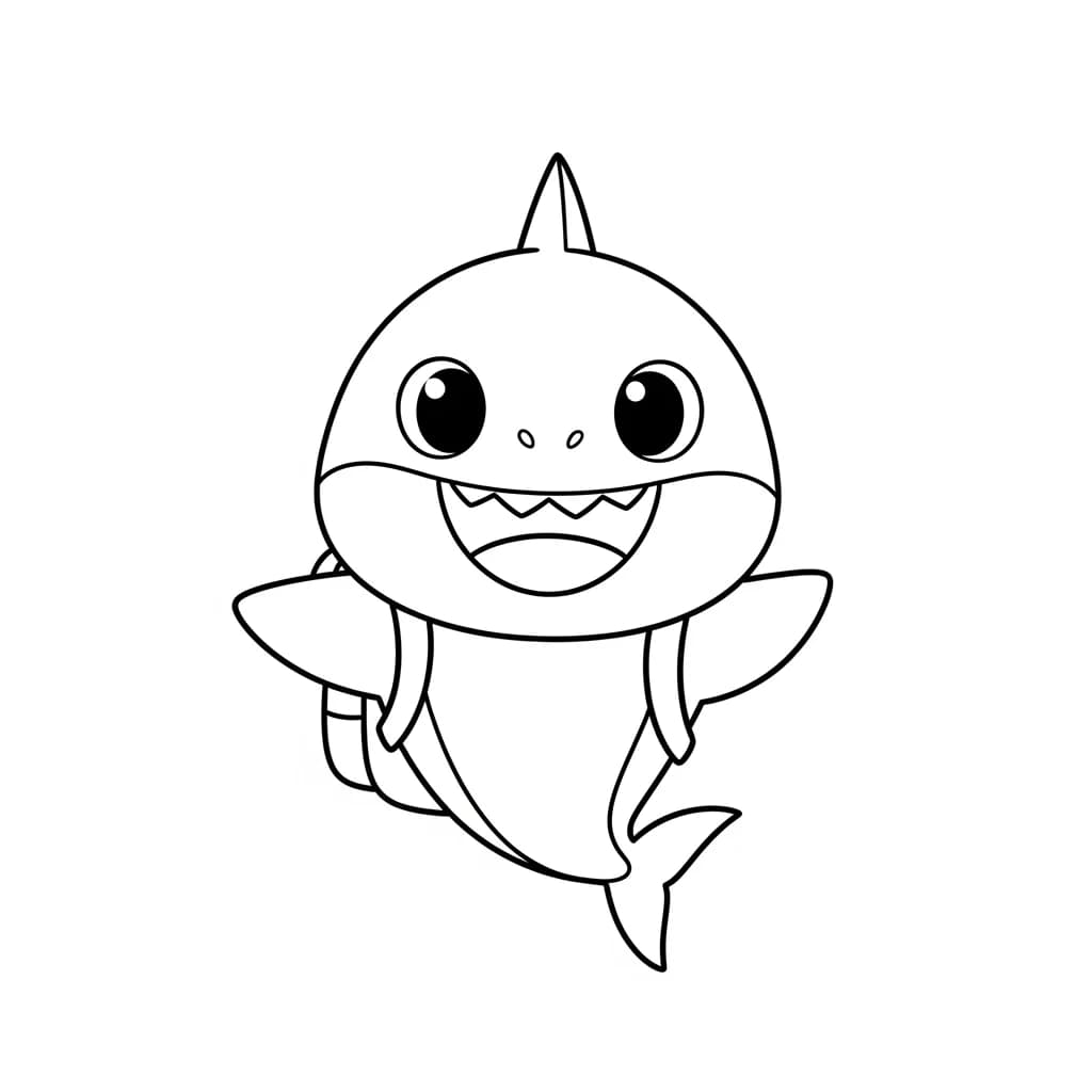 Desenho do Baby Shark para Colorir e Imprimir
