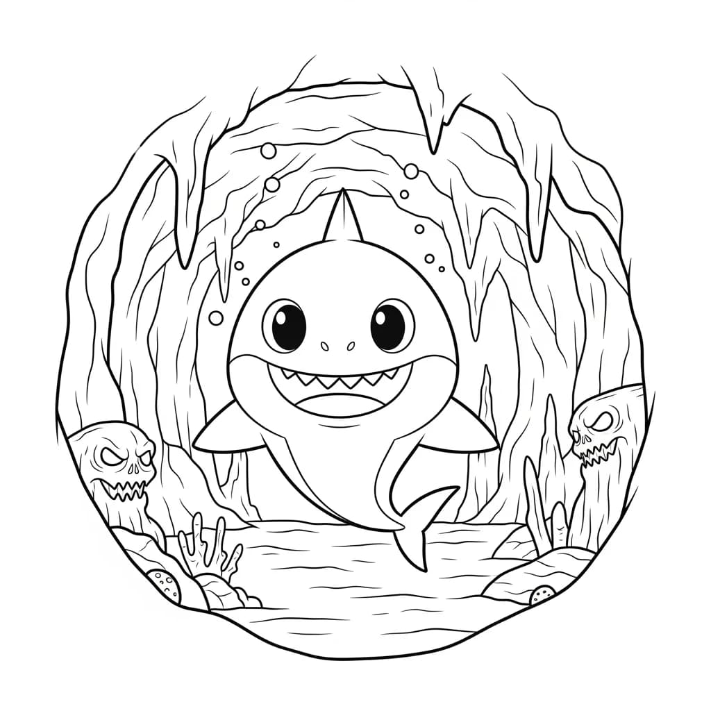 Desenho do Baby Shark para Colorir e Imprimir
