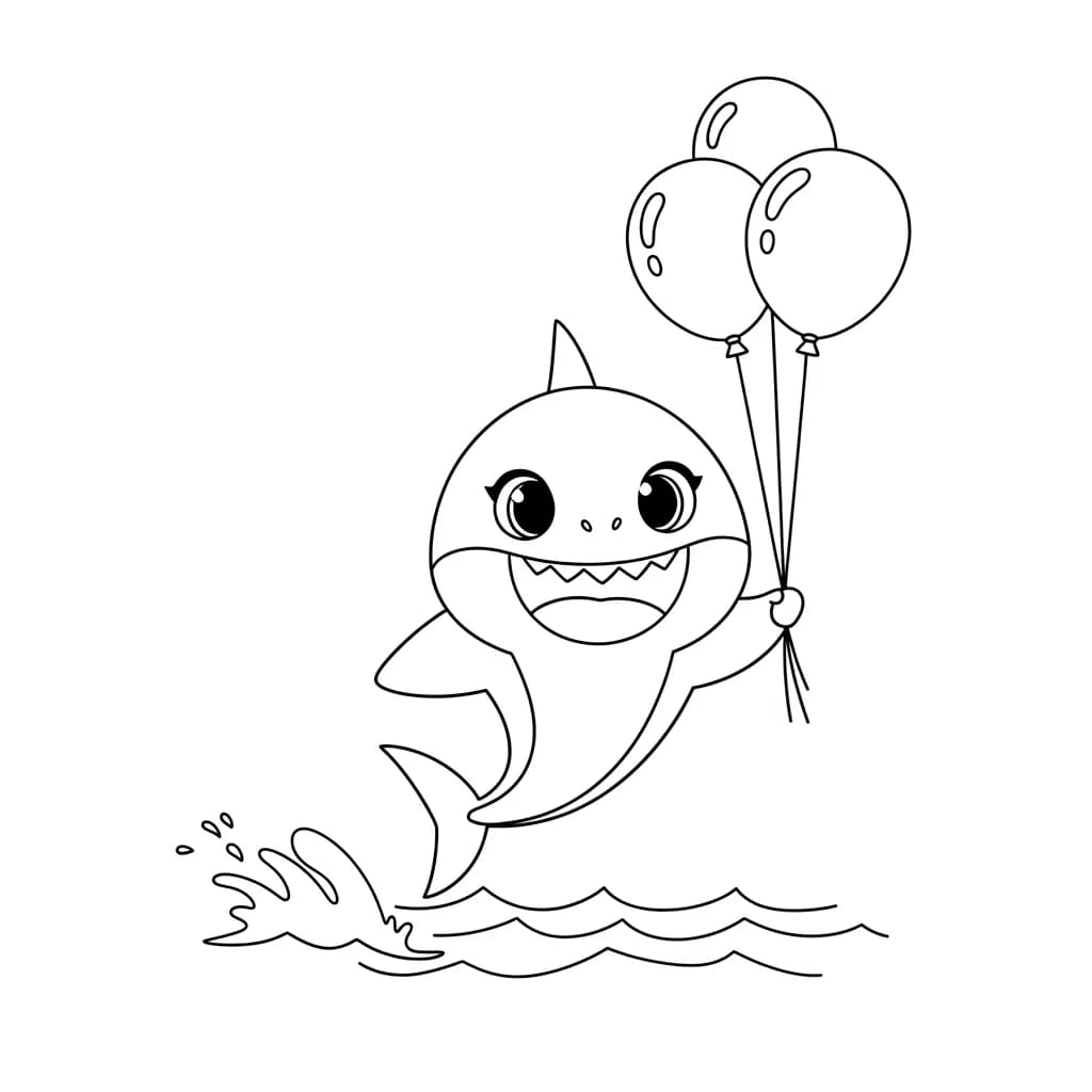 Desenho do Baby Shark para Colorir e Imprimir