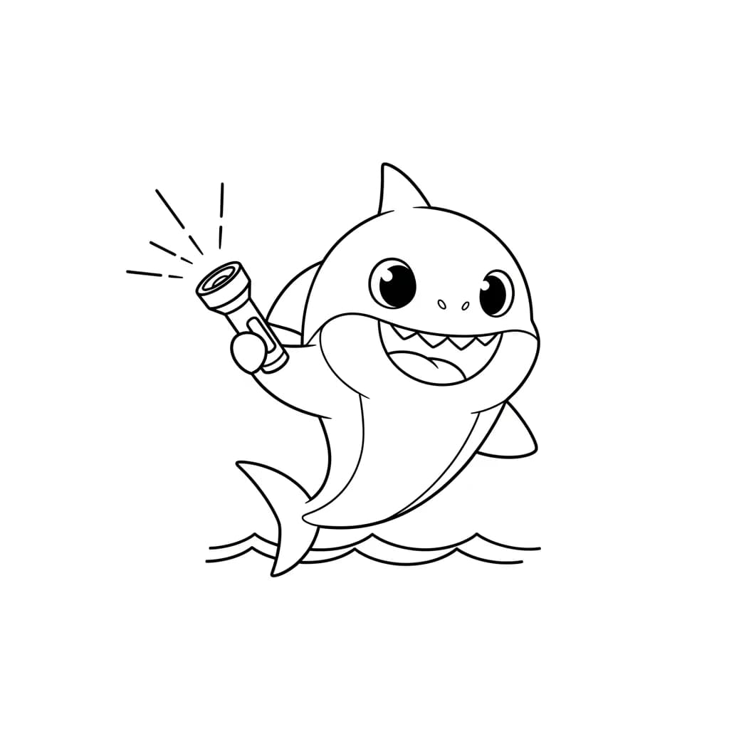 Desenho do Baby Shark para Colorir e Imprimir