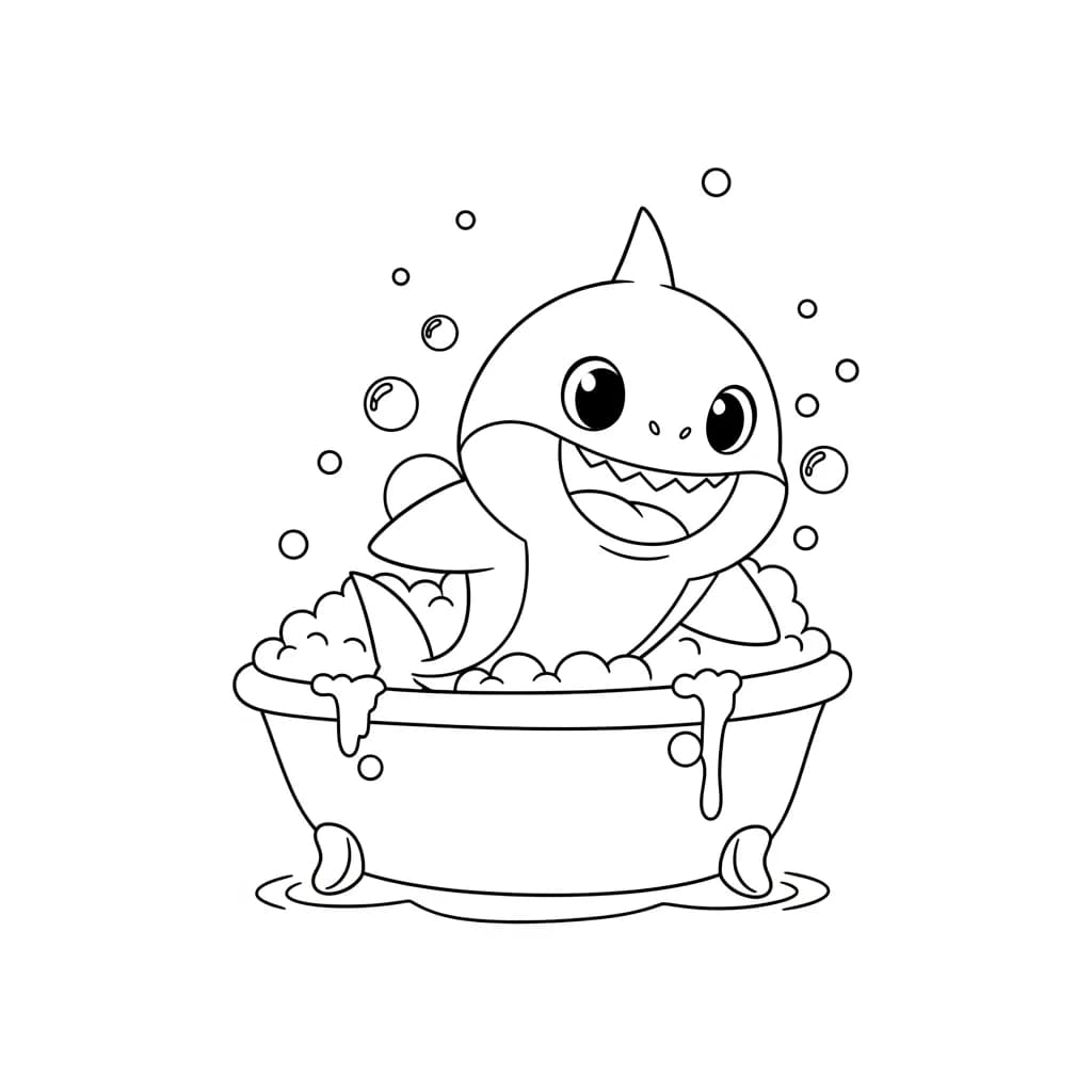 Desenho do Baby Shark para Colorir e Imprimir