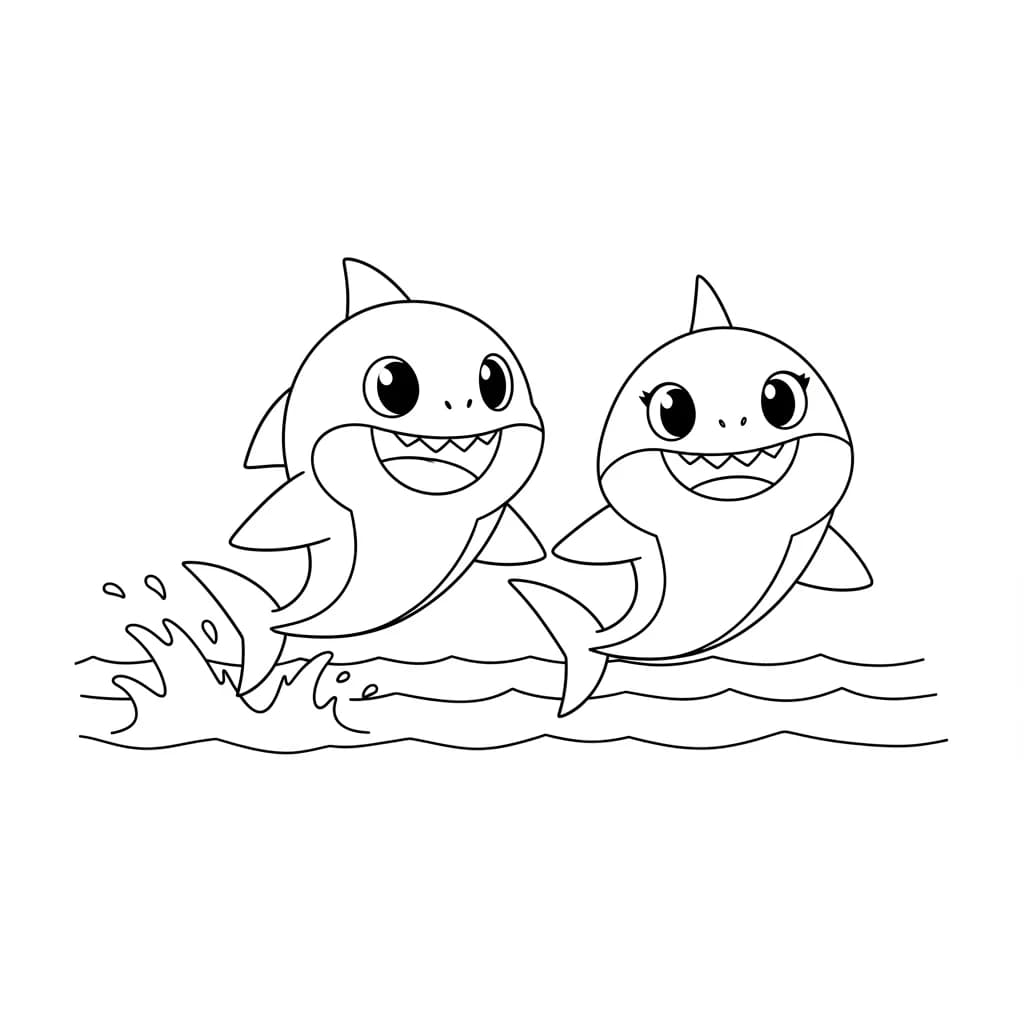 Desenho do Baby Shark para Colorir e Imprimir