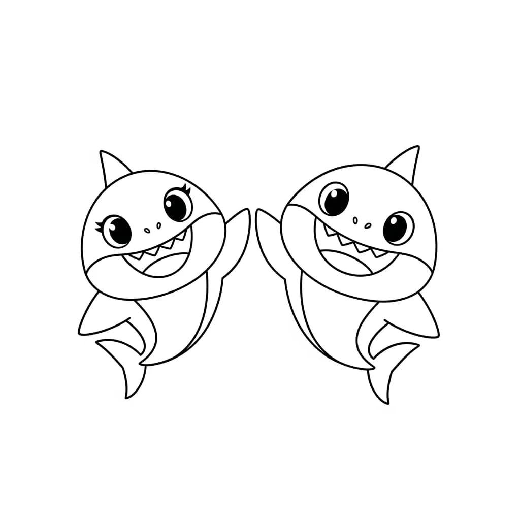 Desenho do Baby Shark para Colorir e Imprimir