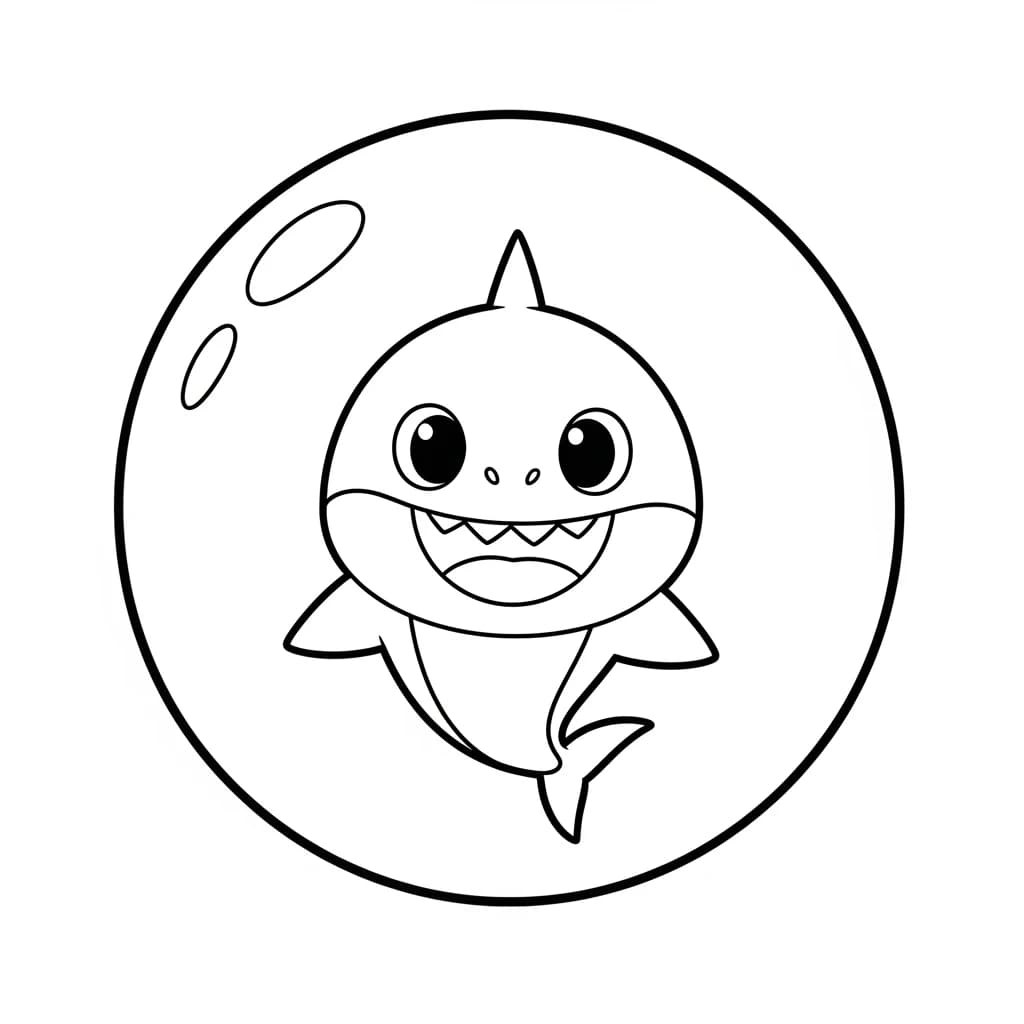 Desenho do Baby Shark para Colorir e Imprimir