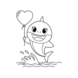 Desenho do Baby Shark para Colorir e Imprimir