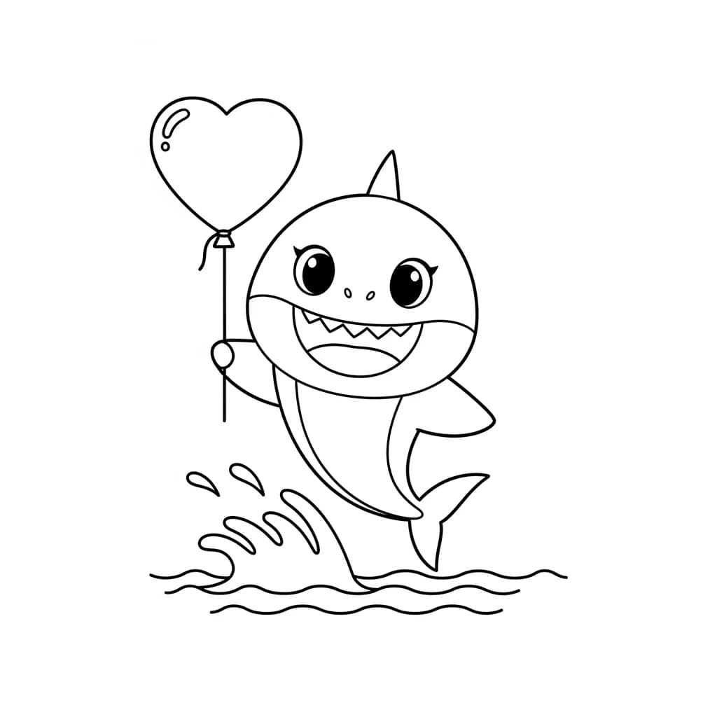 Desenho do Baby Shark para Colorir e Imprimir