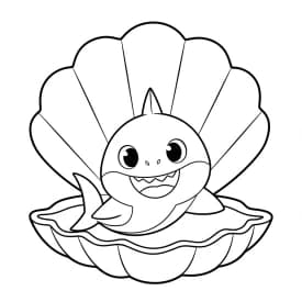 Desenho do Baby Shark para Colorir e Imprimir