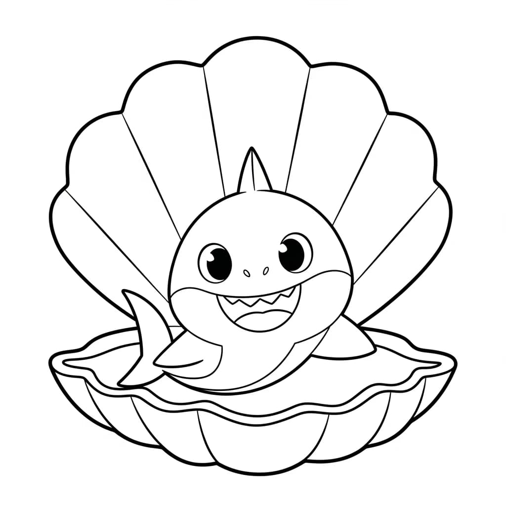 Desenho do Baby Shark para Colorir e Imprimir