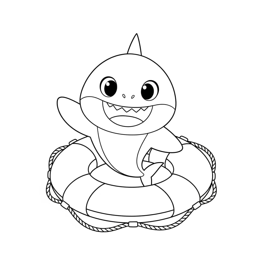 Desenho do Baby Shark para Colorir e Imprimir