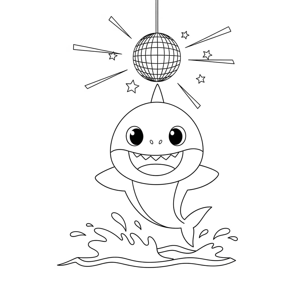 Desenho do Baby Shark para Colorir e Imprimir