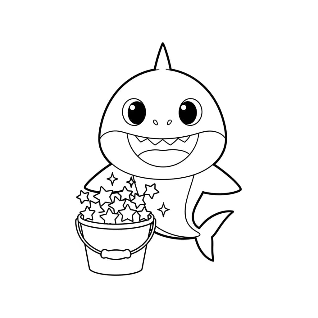 Desenho do Baby Shark para Colorir e Imprimir