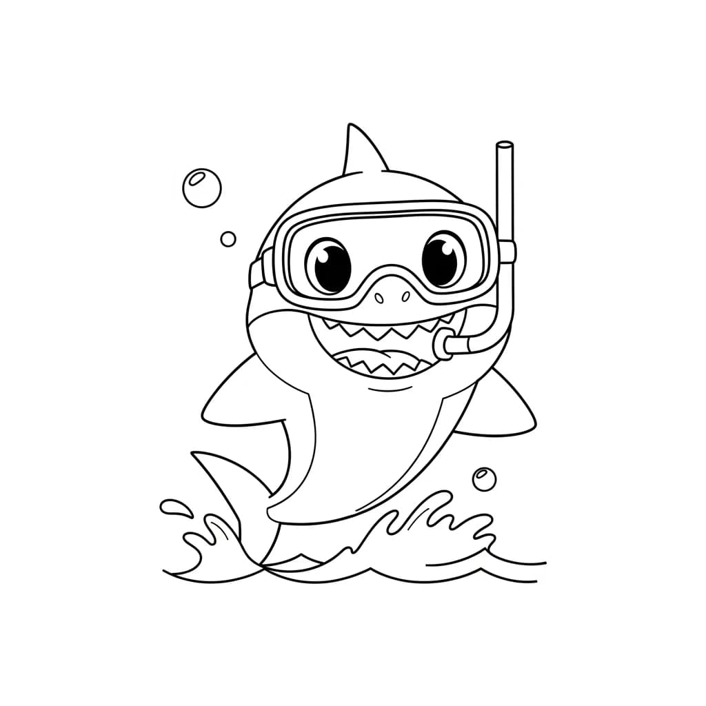 Desenho do Baby Shark para Colorir e Imprimir