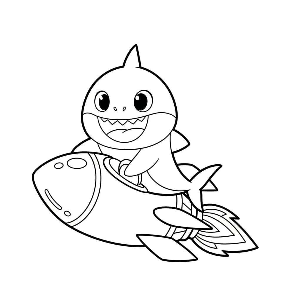 Desenho do Baby Shark para Colorir e Imprimir