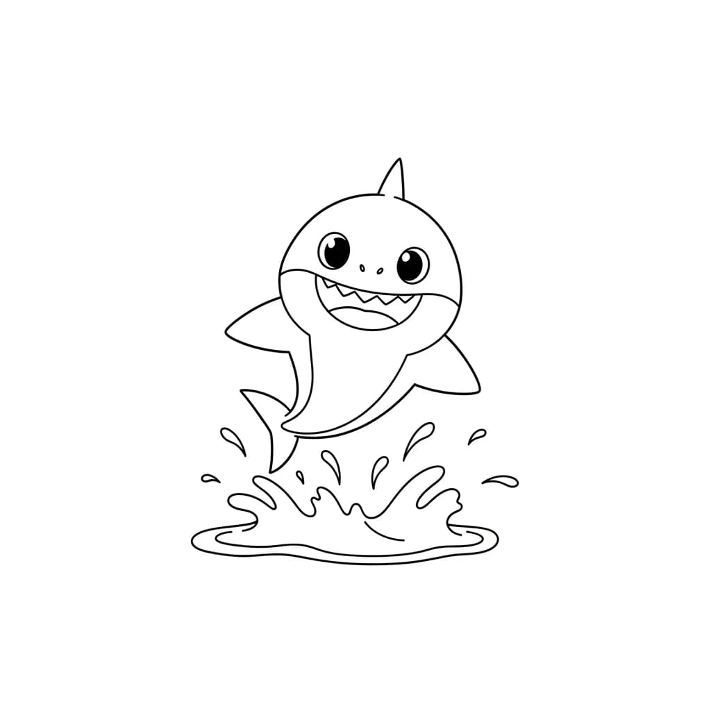 Desenho do Baby Shark para Colorir e Imprimir