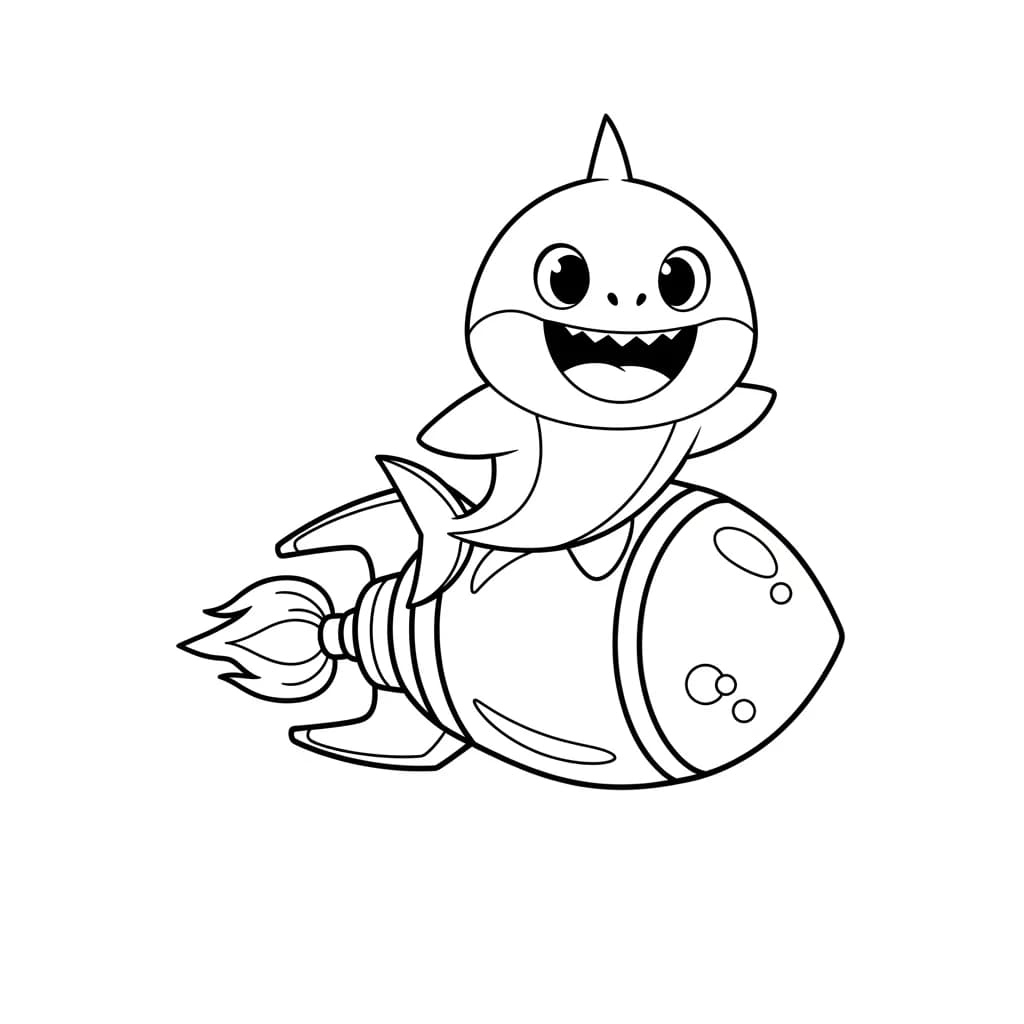 Desenho do Baby Shark para Colorir e Imprimir
