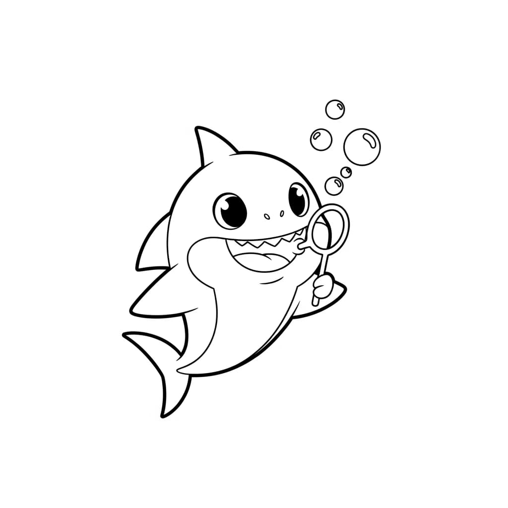 Desenho do Baby Shark para Colorir e Imprimir