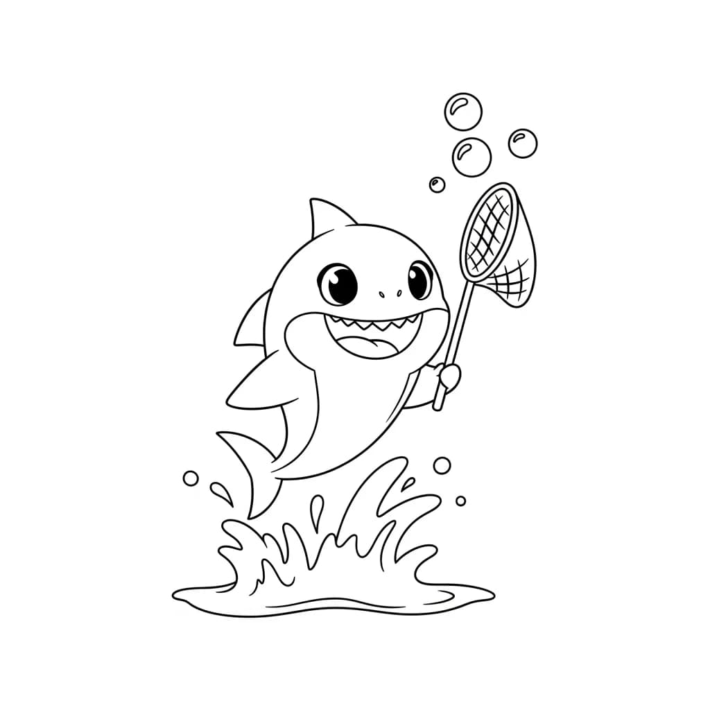 Desenho do Baby Shark para Colorir e Imprimir