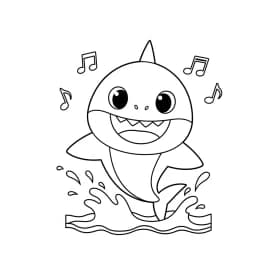 Desenho do Baby Shark para Colorir e Imprimir