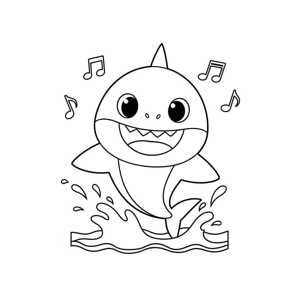 Desenho do Baby Shark para Colorir e Imprimir
