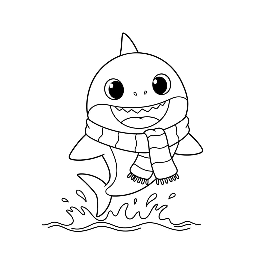 Desenho do Baby Shark para Colorir e Imprimir