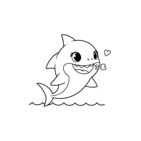 Desenho do Baby Shark para Desenho do Baby Shark para Colorir e Imprimir