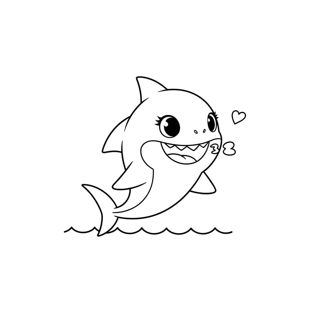 Desenho do Baby Shark para Colorir e Imprimir