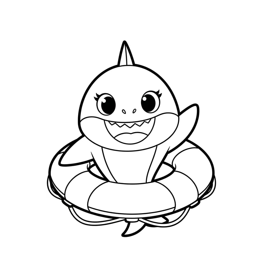 Desenho do Baby Shark para Colorir e Imprimir