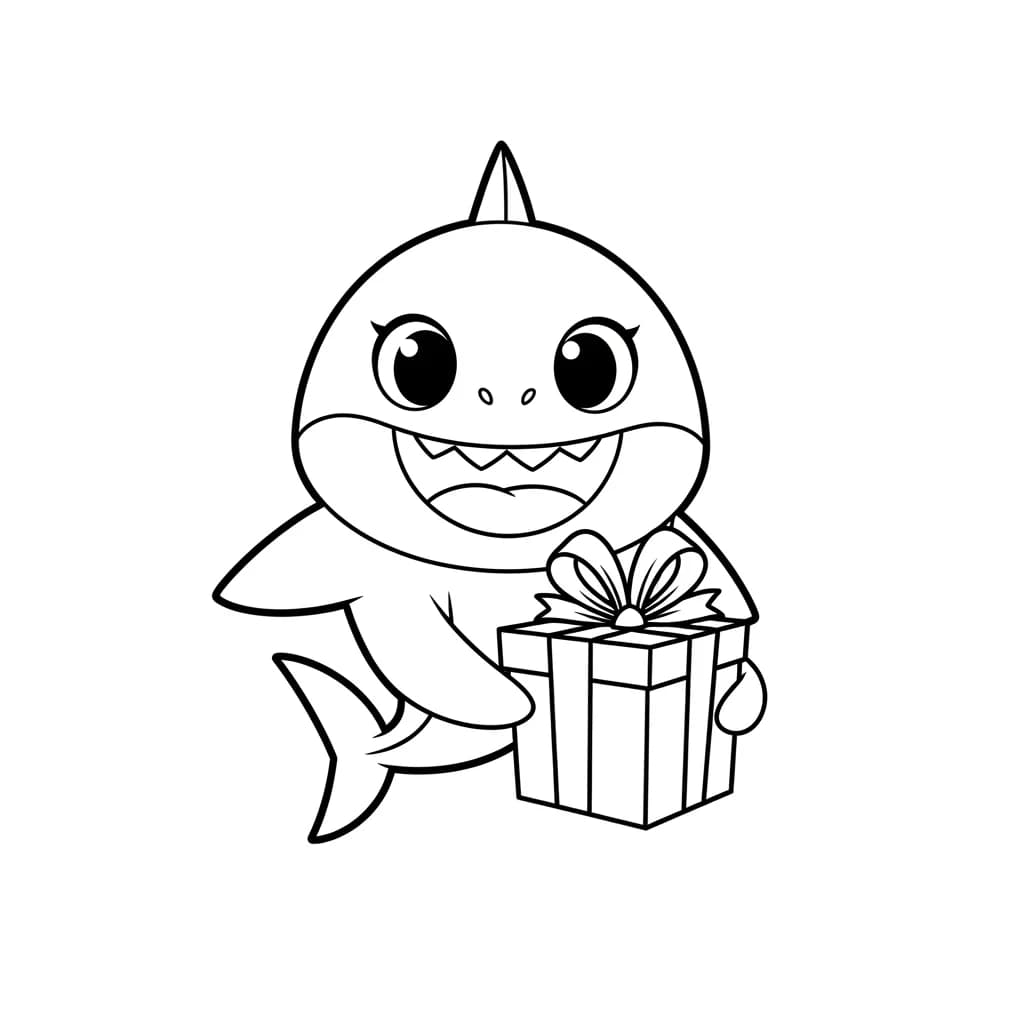 Desenho do Baby Shark para Colorir e Imprimir