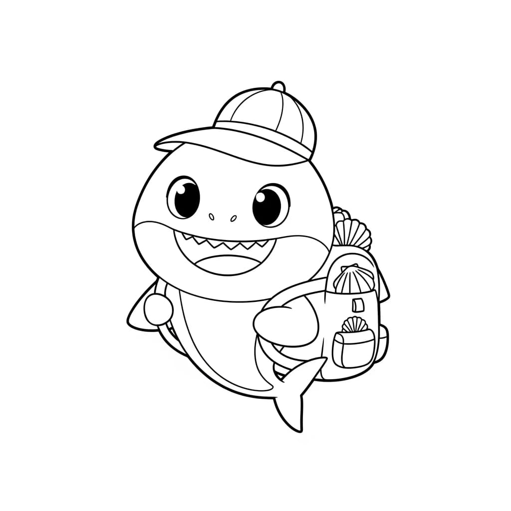 Desenho do Baby Shark para Colorir e Imprimir