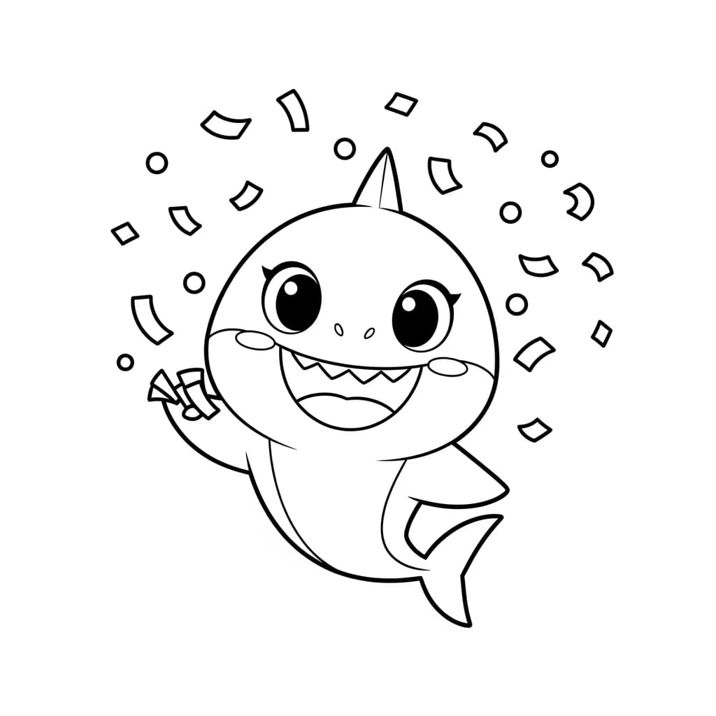 Desenho do Baby Shark para Colorir e Imprimir