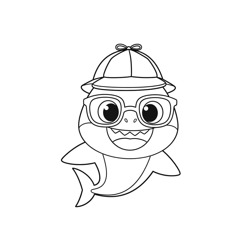 Desenho do Baby Shark para Colorir e Imprimir
