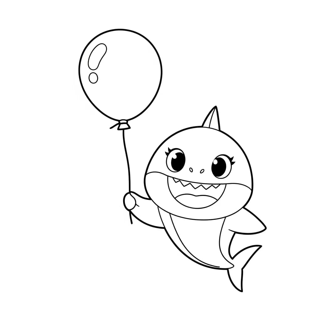 Desenho do Baby Shark para Colorir e Imprimir