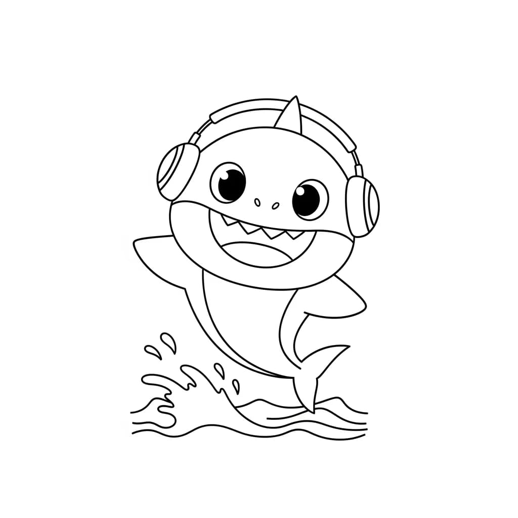 Desenho do Baby Shark para Colorir e Imprimir
