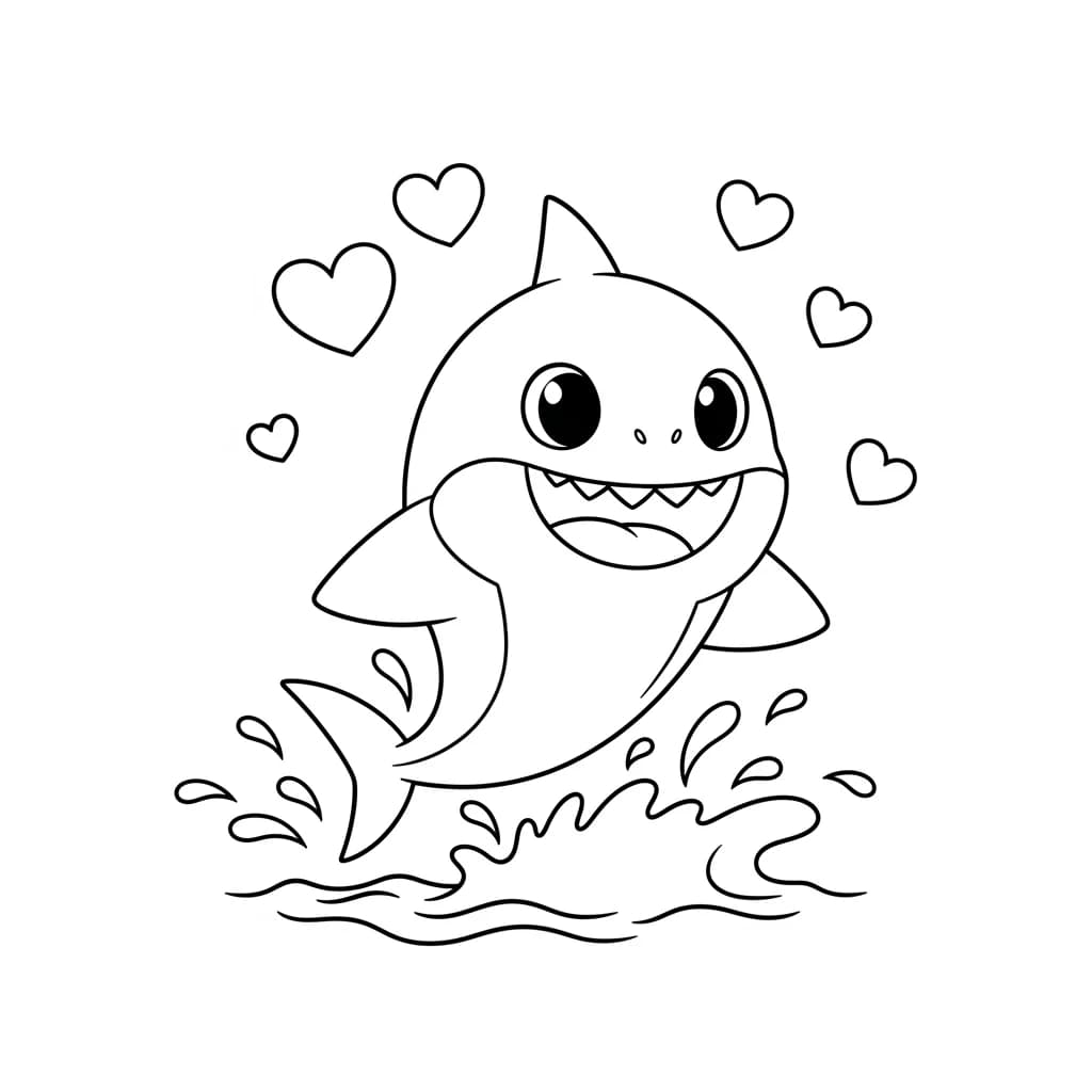 Desenho do Baby Shark para Colorir e Imprimir