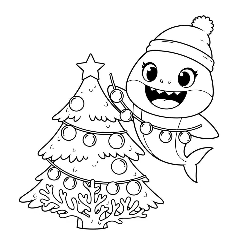 Desenho do Baby Shark para Colorir e Imprimir