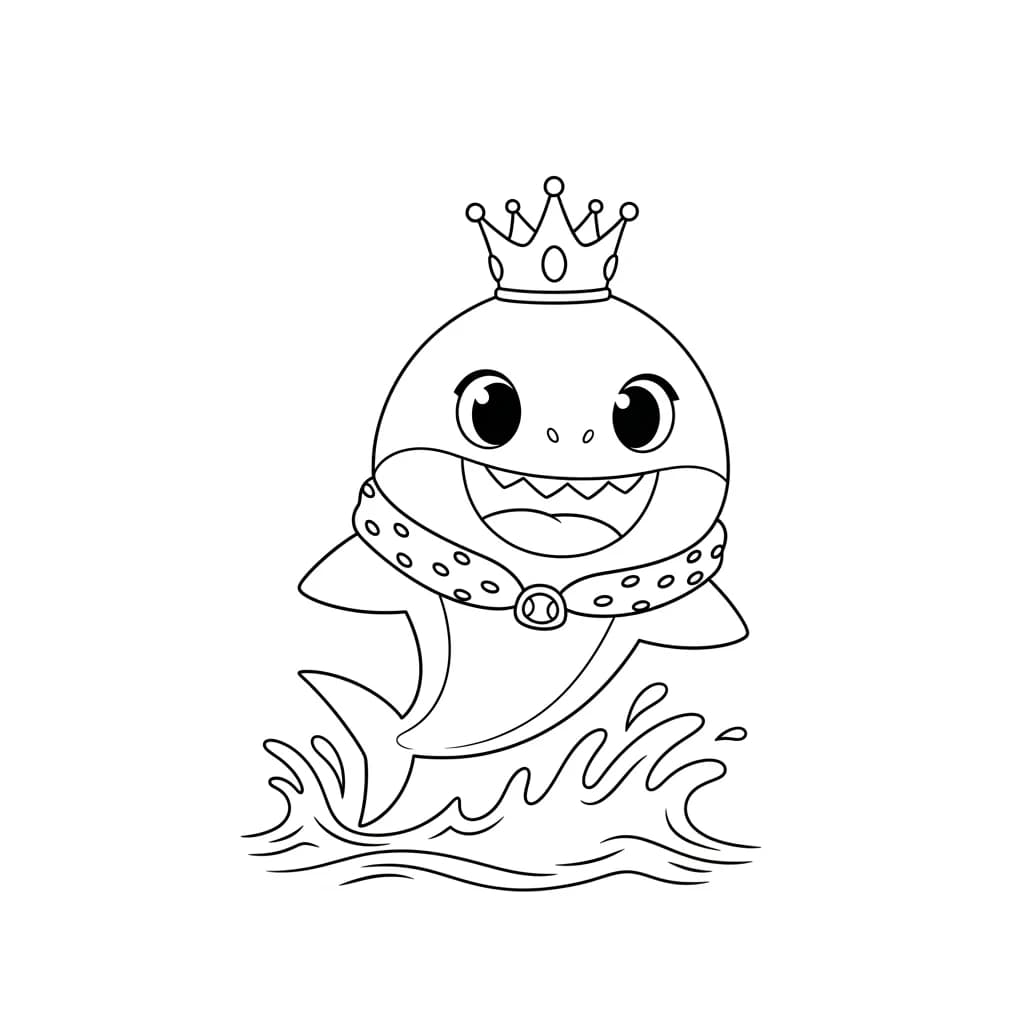 Desenho do Baby Shark para Colorir e Imprimir