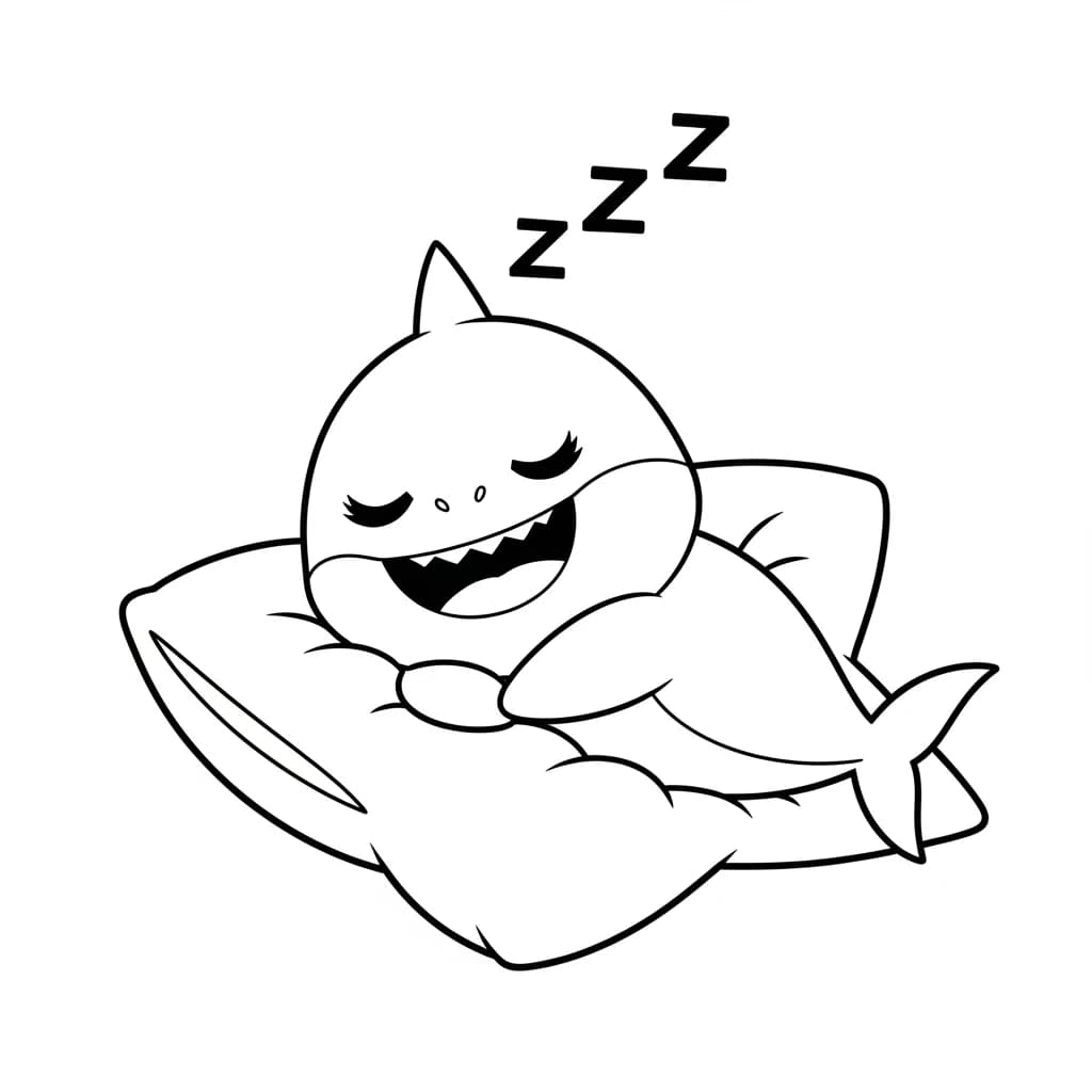 Desenho do Baby Shark para Colorir e Imprimir