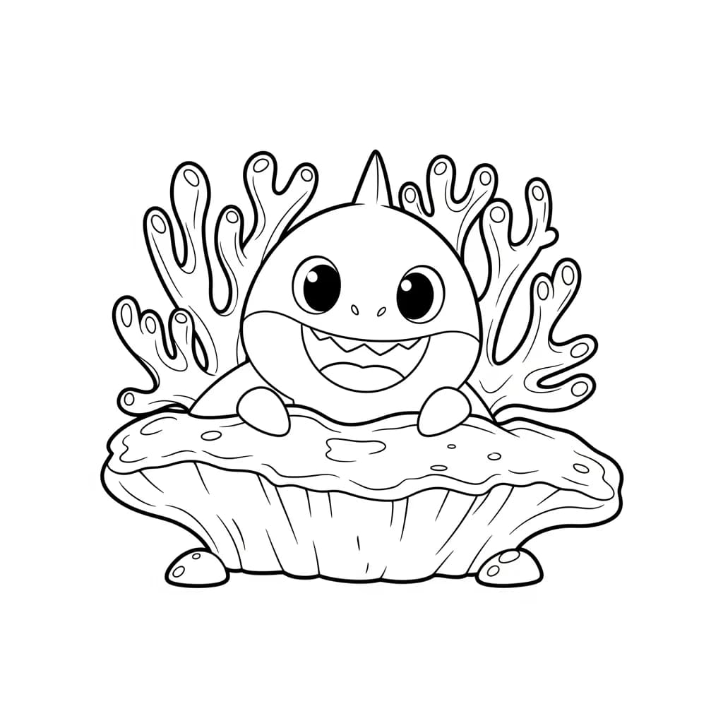 Desenho do Baby Shark para Colorir e Imprimir