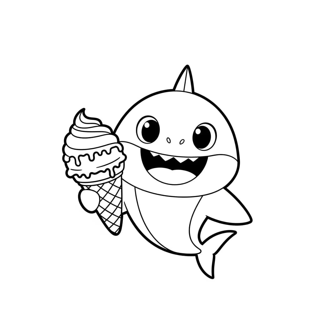 Desenho do Baby Shark para Colorir e Imprimir